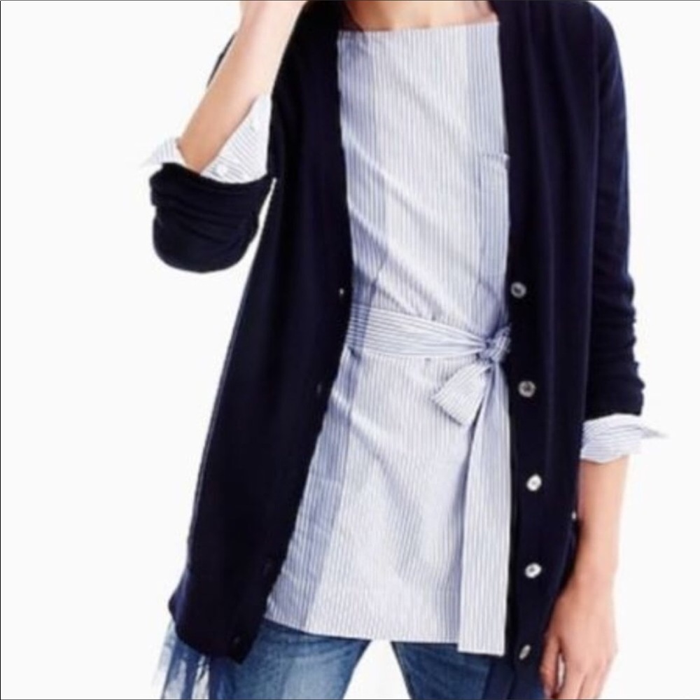JCREW CARDIGAN w/TULLE TRIM  SZ  XSMALL - Picture 2 of 7